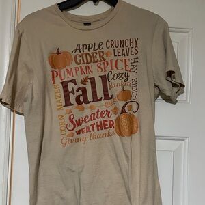 Gildan Beige Fall Graphic Tee